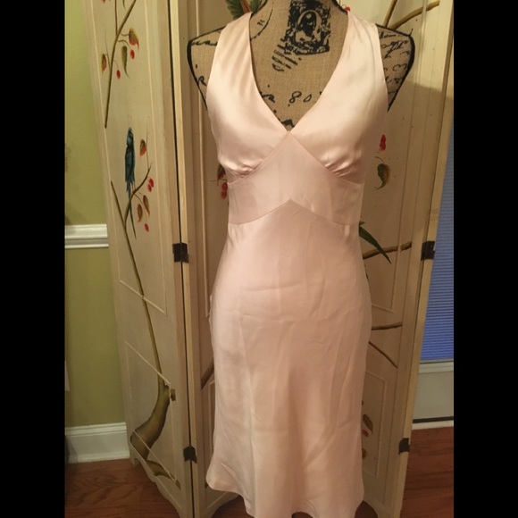 Ann Taylor GorgeousPale Pink Silk Dress Size 0 - Picture 2 of 7